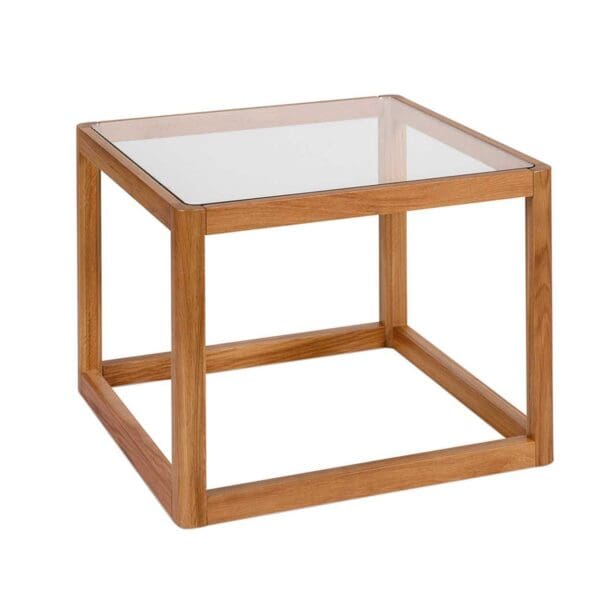 Andrea House - Δρύινο Βοηθητικό Τραπεζάκι Glass Cube