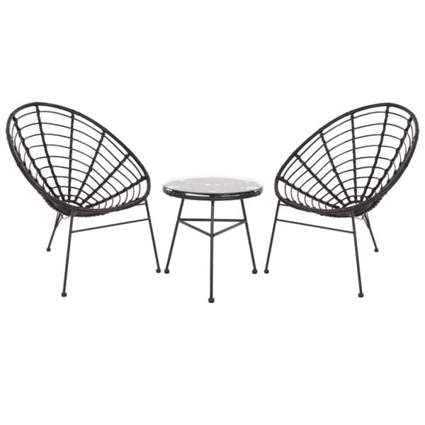 ΣΕΤ ΕΞΩΤΕΡΙΚΟΥ ΧΩΡΟΥ 3ΤΜΧ ALLEGRA HM21047.12 ΜΑΥΡΟ ΣΥΝΘ.RATTAN & ΜΕΤΑΛΛΟ