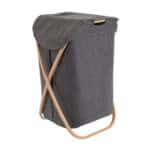ESTIA ΚΑΛΑΘΙ ΑΠΛΥΤΩΝ BAMBOO ESSENTIALS 40x40x70cm ΜΕ ΘΗΚΗ ΠΟΛΥΕΣΤΕΡΑ ΠΤΥΣΣΟΜΕΝΟ ΓΚΡΙ - Image 2