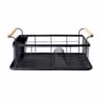 ESTIA ΠΙΑΤΟΘΗΚΗ BAMBOO ESSENTIALS ΜΕΤΑΛΛΙΚΗ ΜΕ ΛΑΒΕΣ 44x32x20cm ΜΑΥΡΗ - Image 2