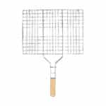 ESTIA ΣΧΑΡΑ ΨΗΣΙΜΑΤΟΣ BARBECUE ΜΕΤΑΛΛΙΚΗ 60x40cm ΜΕ ΞΥΛΙΝΗ ΛΑΒΗ