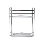 ESTIA ΕΤΑΖΕΡΑ ELEGANT ΜΕΤΑΛΛΙΚΗ ΓΩΝΙΑΚΗ 2 ΘΕΣΕΩΝ 32x28x18cm ΧΡΩΜΙΟΥ - Image 2