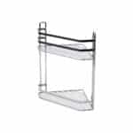 ESTIA ΕΤΑΖΕΡΑ ELEGANT ΜΕΤΑΛΛΙΚΗ ΓΩΝΙΑΚΗ 2 ΘΕΣΕΩΝ 32x28x18cm ΧΡΩΜΙΟΥ