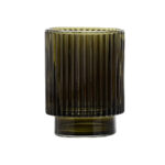ESTIA ΠΟΤΗΡΑΚΙ ΜΠΑΝΙΟΥ OLIVE SERIES ΓΥΑΛΙΝΟ 7.5x7.5x9.7cm ΛΑΔΙ