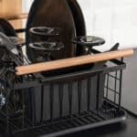 ESTIA ΠΙΑΤΟΘΗΚΗ BAMBOO ESSENTIALS ΜΕΤΑΛΛΙΚΗ ΜΕ ΛΑΒΕΣ 44x32x20cm ΜΑΥΡΗ - Image 4