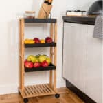 ESTIA ΤΡΟΛΕΪ ΑΠΟΘΗΚΕΥΣΗΣ BAMBOO ESSENTIALS 4 ΕΠΙΠΕΔΩΝ 40x30x88cm ΜΑΥΡΟ - Image 4