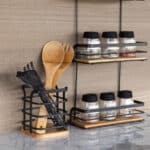 ESTIA ΘΗΚΗ ΓΙΑ ΚΟΥΤΑΛΕΣ BAMBOO ΜΕΤΑΛΛΙΚΗ 12x12x14.5cm ΜΑΥΡΗ - Image 3