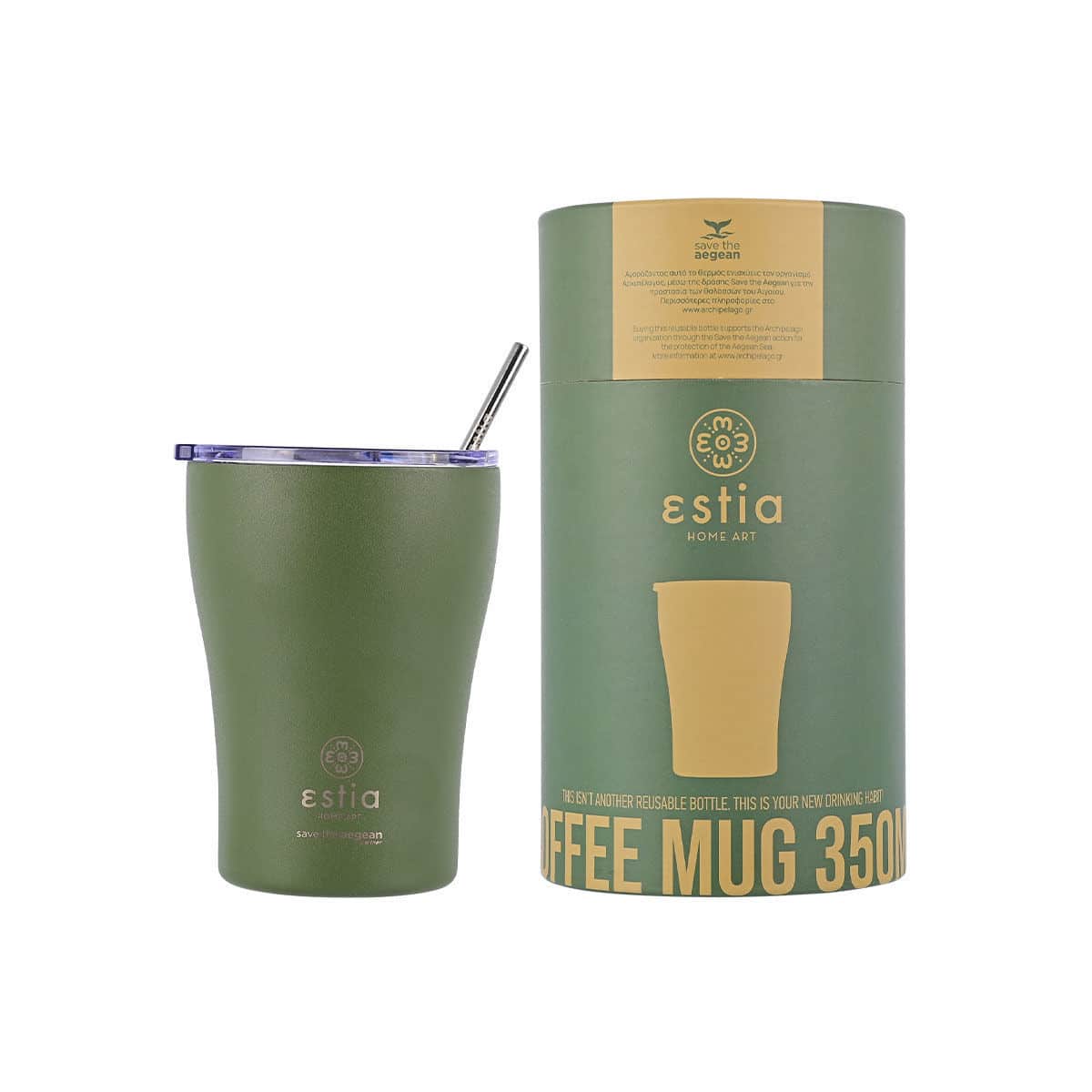 0006591_-coffee-mug-save-the-aegean-350ml-forest-spirit ESTIA ΘΕΡΜΟΣ COFFEE MUG SAVE THE AEGEAN 350m FOREST SPIRIT - Image 1