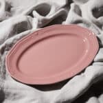 ESTIA ΠΙΑΤΕΛΑ ΟΒΑΛ ATHÉNÉE ΠΟΡΣΕΛΑΝΙΝΗ ΑΝΑΓΛΥΦΗ 25cm ROSE