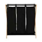 ESTIA ΚΑΛΑΘΙ ΑΠΛΥΤΩΝ BAMBOO ESSENTIALS 102lt 3 ΘΕΣΕΩΝ 68x40x76cm ΜΑΥΡΟ