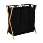 ESTIA ΚΑΛΑΘΙ ΑΠΛΥΤΩΝ BAMBOO ESSENTIALS 102lt 3 ΘΕΣΕΩΝ 68x40x76cm ΜΑΥΡΟ - Image 2