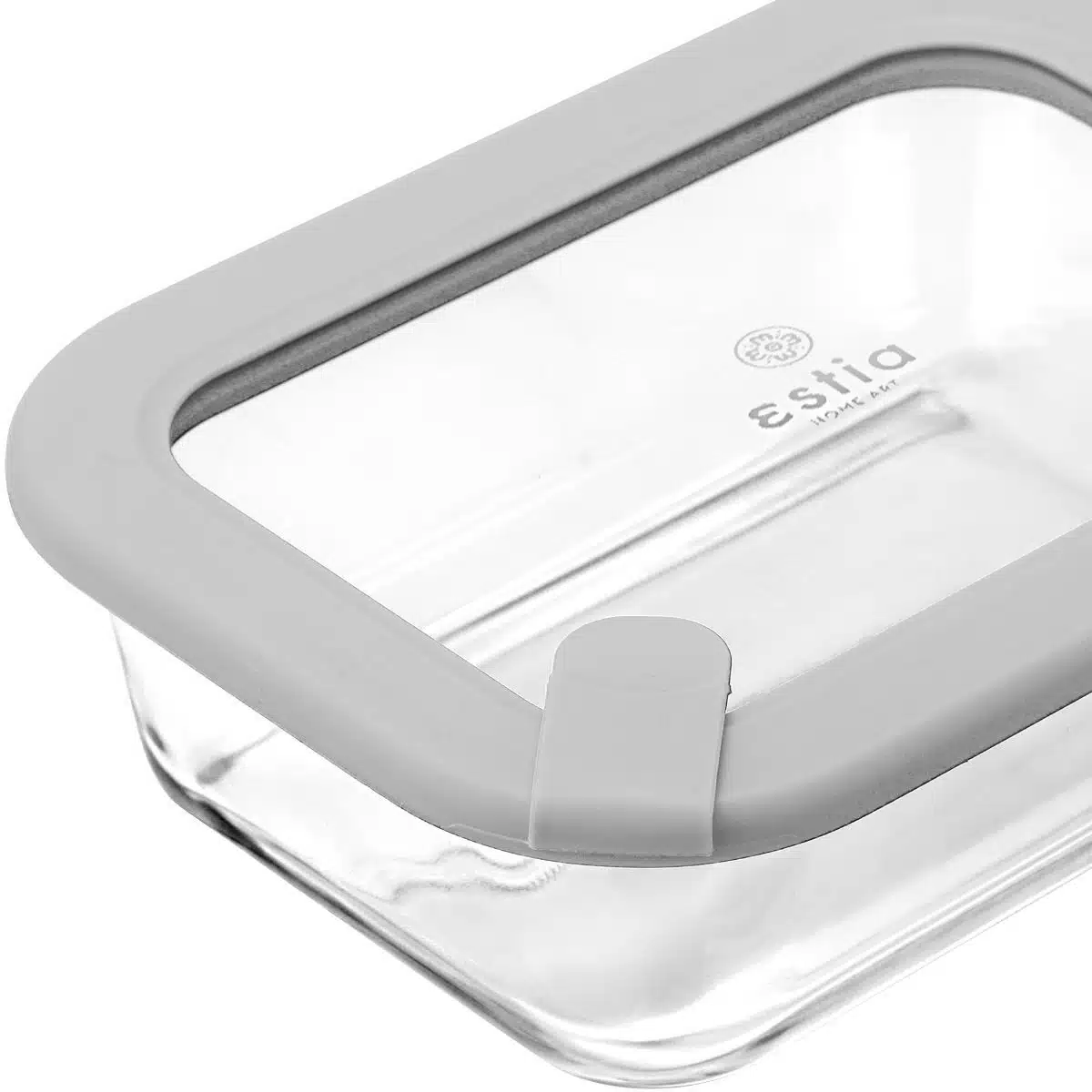 ESTIA ΦΑΓΗΤΟΔΟΧΕΙΟ COLORSEAL ΓΥΑΛΙΝΟ 640ml 18.9x14.5x6.7 ΜΕ ΚΑΠΑΚΙ ΣΙΛΙΚΟΝΗΣ ΓΚΡΙ - Image 3