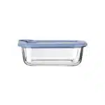 ESTIA ΦΑΓΗΤΟΔΟΧΕΙΟ COLORSEAL ΓΥΑΛΙΝΟ 370ml 16.3x12.3x6.2cm ΜΕ ΚΑΠΑΚΙ ΣΙΛΙΚΟΝΗΣ ΜΠΛΕ