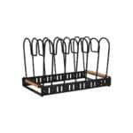 ESTIA ΘΗΚΗ ΜΕ ΔΙΑΧΩΡΙΣΤΙΚΑ BAMBOO ESSENTIALS ΜΕΤΑΛΛΙΚΗ ΜΕ ΧΕΡΟΥΛΙ 30.5x17.7x19cm ΜΑΥΡΗ