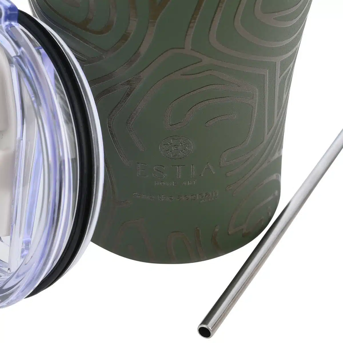 ESTIA ΘΕΡΜΟΣ COFFEE MUG SAVE THE AEGEAN 350ml OLIVE FLOW - Image 2