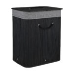 ESTIA ΚΑΛΑΘΙ ΑΠΛΥΤΩΝ BAMBOO ESSENTIALS 60LT ΠΤΥΣΣΟΜΕΝΟ ΟΡΘΟΓΩΝΙΟ ΜΑΥΡΟ ΝΕΑ ΠΛΕΞΗ - Image 2