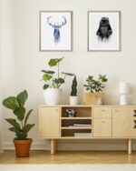 Brookpace Lascelles - Art Print Watercolour Stag Με Ξύλινη Κορνίζα - Image 3