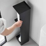 Yamazaki - Σταντ Για Χαρτί Υγείας Με Ροδάκια Slim Tower BK - Image 9