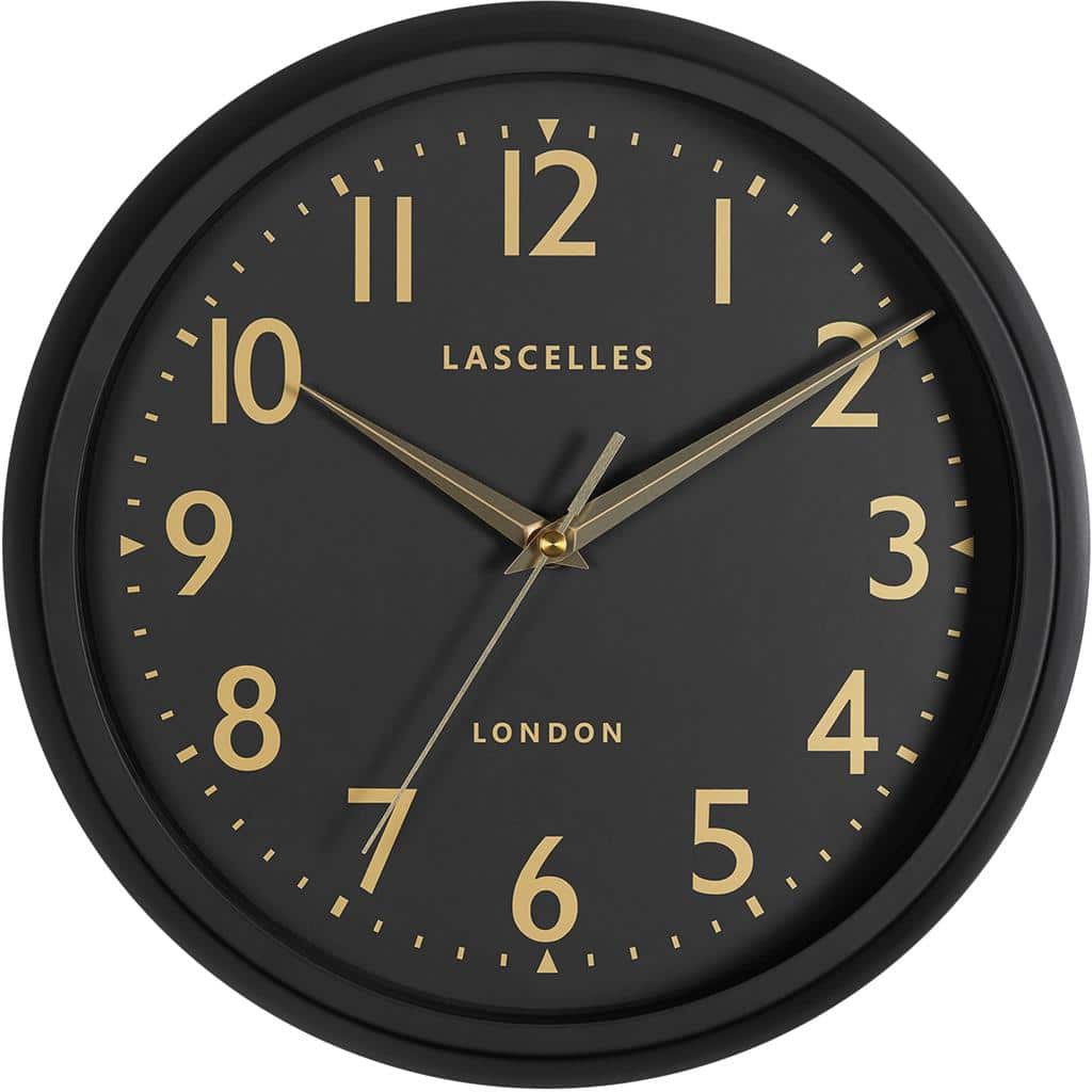 6e8eff24-a16e-4e9a-b126-8eb050b829d7-1 Lascelles - Ρολόι Τοίχου Retro Matt Black/Gold Numbers 30cm - Image 1
