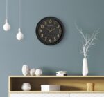 Lascelles - Ρολόι Τοίχου Retro Matt Black/Gold Numbers 30cm - Image 3