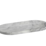 Andrea House - Μαρμάρινος Οβάλ Δίσκος White 30x15cm