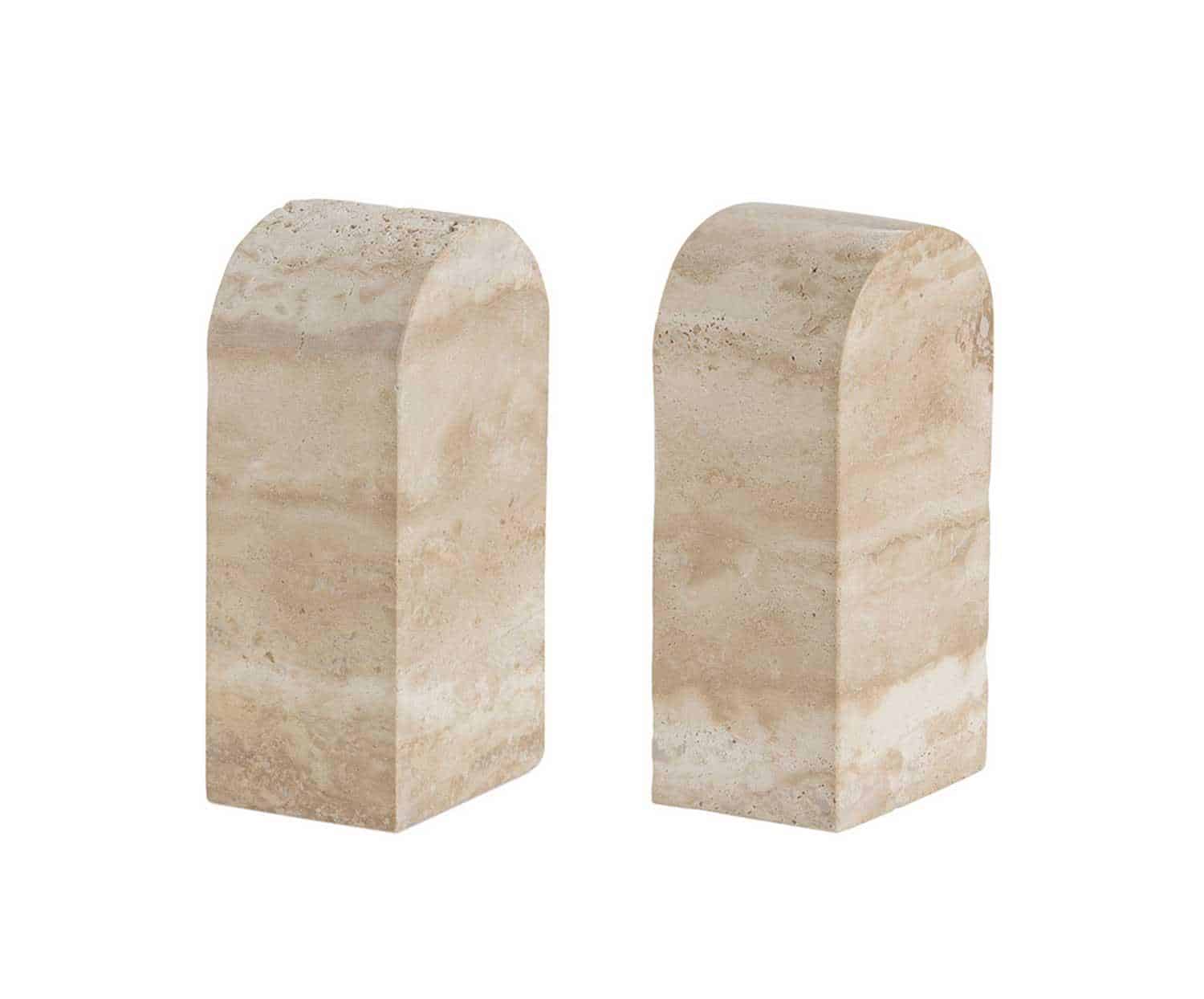 AX24151-01.D3201A22ABFC Andrea House - Travertine Marble Bookends - Image 1
