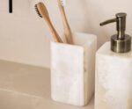 Andrea House - Μαρμάρινο Ποτηράκι Για Οδοντόβουρτσες White/Beige Marble - Image 4