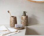 Andrea House - Μαρμάρινο Ποτηράκι Για Οδοντόβουρτσες Brown Marble - Image 3