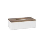 Andrea House - Θήκη Για Χαρτομάντηλα Polyresin Stripes Acacia Wood - Image 2