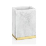 Andrea House - Ποτηράκι Για Οδοντόβουρτσες Modern White Marble Effect
