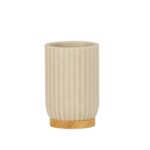 Andrea House - Ποτηράκι Για Οδοντόβουρτσες Wood/Beige Resin