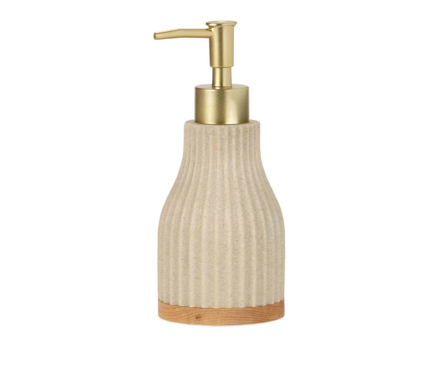 BA72034-01.4B15EB3A9B62 Andrea House - Αντλία Για Σαπούνι Wood/Beige Resin - Image 1
