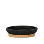 Andrea House - Βάση Για Σαπούνι Wood/Black Resin
