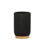 Andrea House - Ποτηράκι Για Οδοντόβουρτσες Wood/Balck Resin