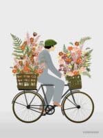 Vissevasse - Δίπτυχη Ευχετήρια Κάρτα Bicycle With Flowers - Image 2