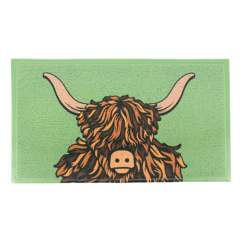 DMW-HIGHLANDBROWN-7040 Artsy Mats - Χαλάκι Εισόδου Green Highland Cow 70x40cm - Image 1
