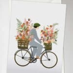 Vissevasse - Δίπτυχη Ευχετήρια Κάρτα Bicycle With Flowers