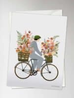 Vissevasse - Δίπτυχη Ευχετήρια Κάρτα Bicycle With Flowers