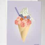Vissevasse - Δίπτυχη Ευχετήρια Κάρτα Ice Cream Flower