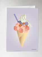 Vissevasse - Δίπτυχη Ευχετήρια Κάρτα Ice Cream Flower