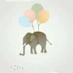 Vissevasse - Αφίσα 30x40cm Flying Elephant