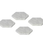 Andrea House - Σετ 4 Μαρμάρινα Σουβέρ Hexagon Ø10cm