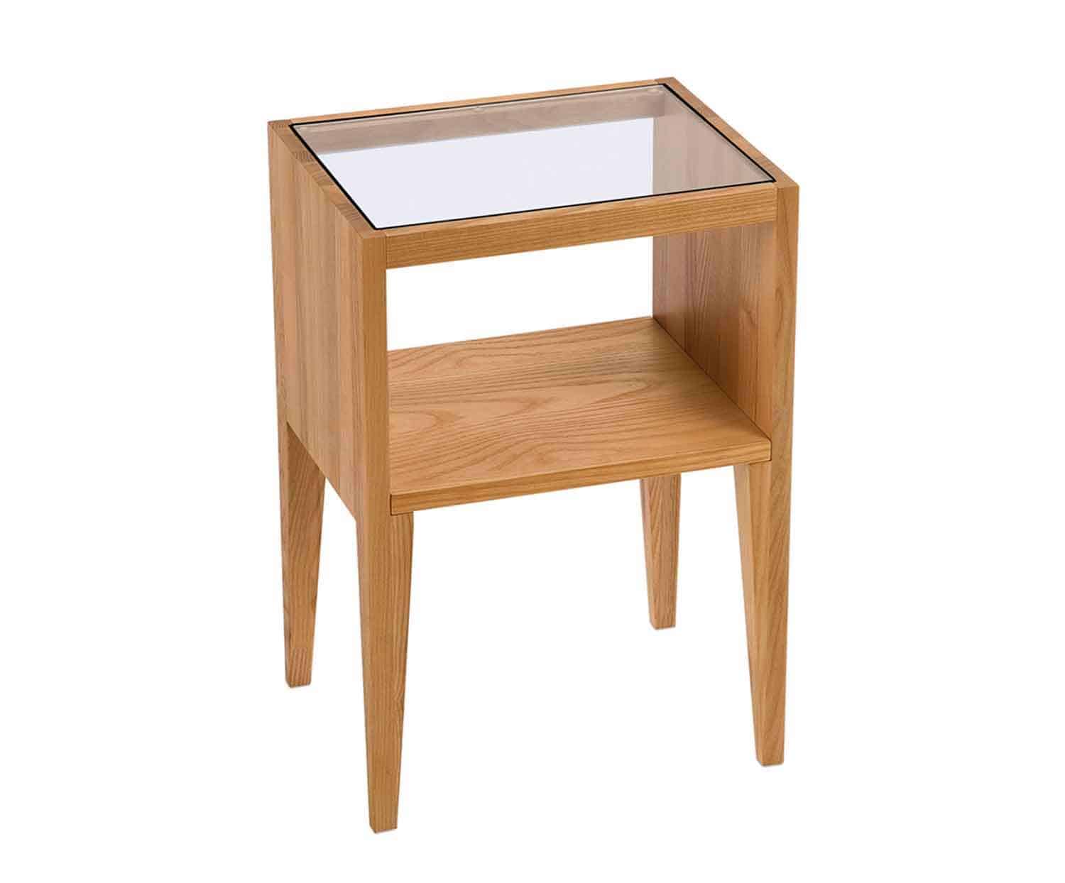 MU24176-01.FDE4046B5359 Andrea House - Κομοδίνο Με Ράφι Ash Wood/Glass - Image 1