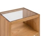 Andrea House - Κομοδίνο Με Ράφι Ash Wood/Glass - Image 3