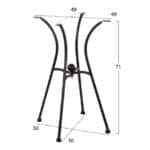 ΒΑΣΗ ΜΕΤΑΛΛΙΚΗ HM466 4NYXH ΣΕ ΜΑΥΡΟ ΧΡΩΜΑ 50x50 cm. - Image 2