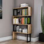 ΒΙΒΛΙΟΘΗΚΗ INGRID ΚΑΡΥΔΙ ΜΕ ΜΑΥΡΟ ΣΚΕΛΕΤΟ HM8867.01 80x22x128 εκ. - Image 2