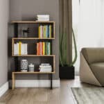 ΒΙΒΛΙΟΘΗΚΗ INGRID ΚΑΡΥΔΙ ΜΕ ΜΑΥΡΟ ΣΚΕΛΕΤΟ HM8867.01 80x22x128 εκ. - Image 5