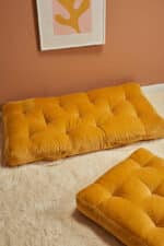 Calma House - Μαξιλάρι Δαπέδου Velur Mustard 120x60x13cm - Image 3