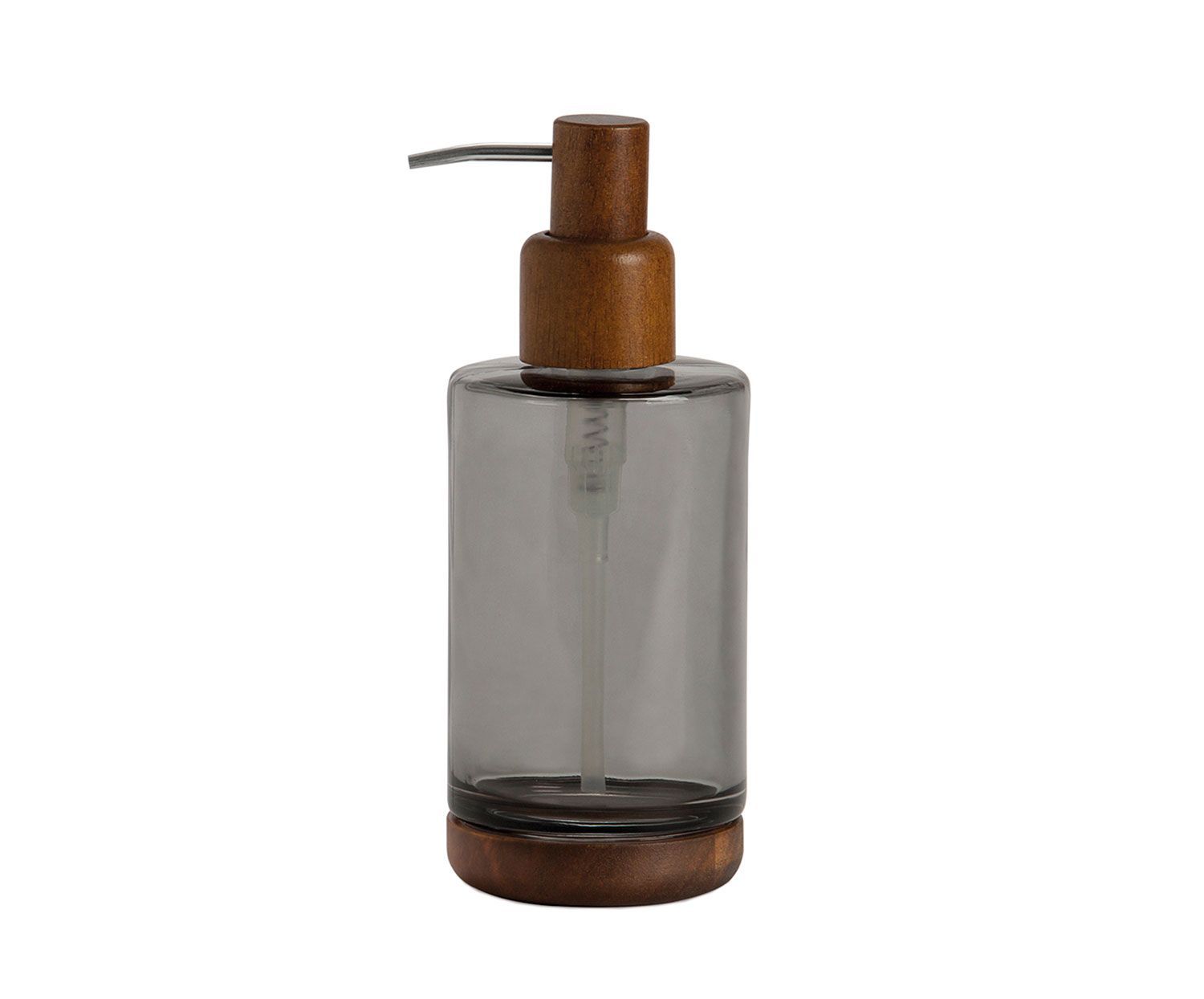 dispensador-bano-vintage-cristal Andrea House - Αντλία Για Σαπούνι Grey Glass Acacia - Image 1