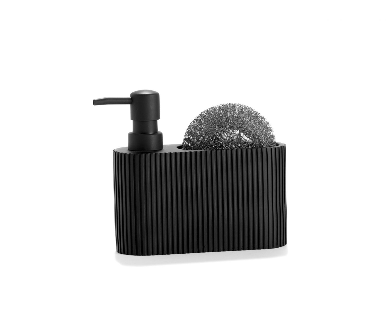 dosificador-cocina-resina-negro Andrea House - Αντλία Για Σαπούνι Κουζίνας Black Stripes - Image 1